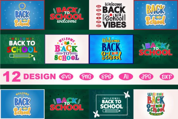12 Back to School SVG Design Bundle for Crafts & Graphics