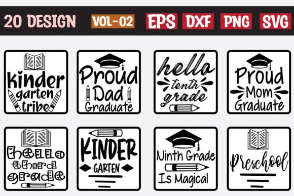 20 Back to School Bundle Vol-02: Graphics for Crafts & Local Branding
