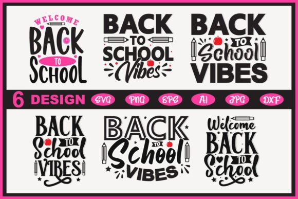 6 Back to School SVG Design Bundle: Graphics for Crafts & Content