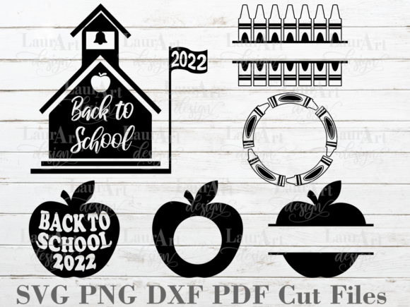 Back to School 22 Apple Crayon Monogram: Graphics for Crafts