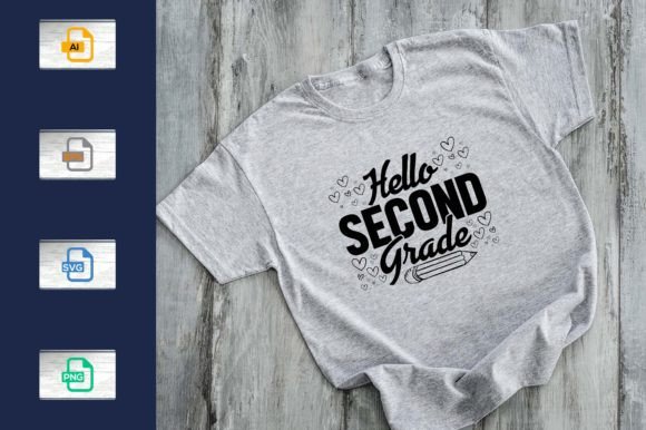 Back to School Elementary Second Grade Graphics & T-Shirt Designs