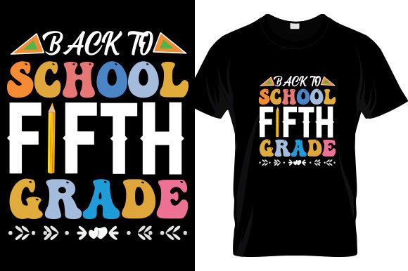 Back to School Fifth Graphics for T-Shirt Designs