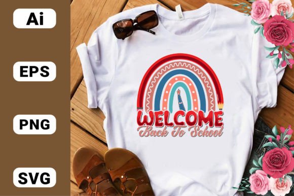 Back to School Rainbow Tshirt Design SVG: Graphics for T-Shirt Designs