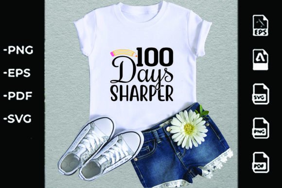 Back to School SVG Design: 100 Days Sharp Graphics