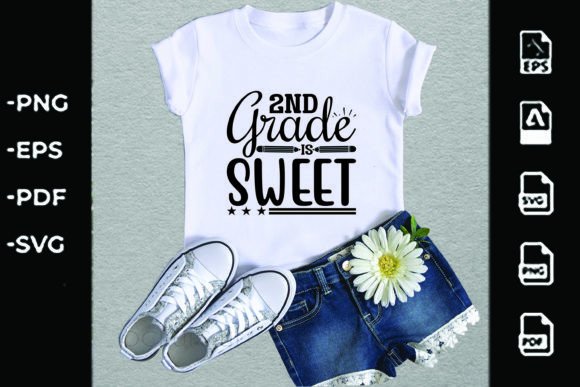 Back to School SVG Design: 2nd Grade is Sweet — Graphics & T-Shirt Designs