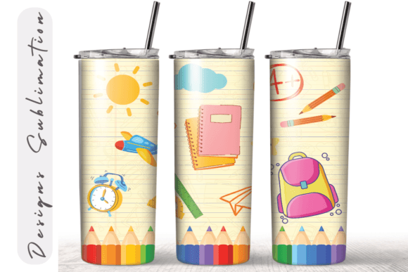 Back to School Teacher Tumbler Warp: Graphics & Print Templates