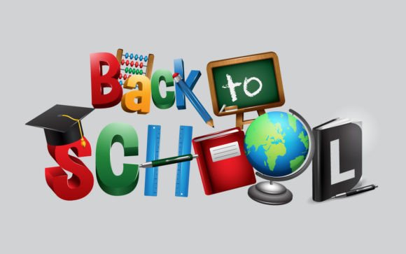 Chalkboard with Back to School Lettering Graphics