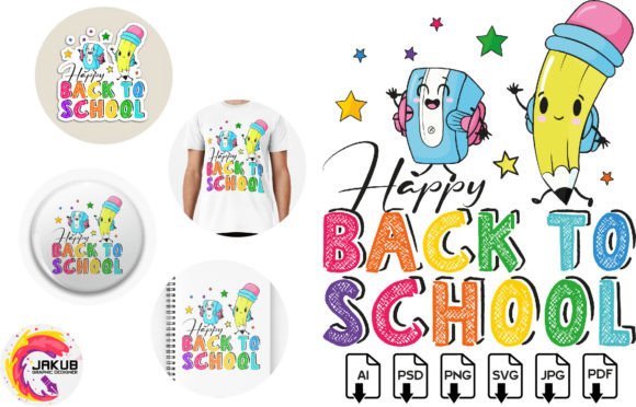 Happy Back to School Graphics & T-Shirt Designs