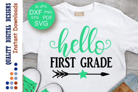 Hello First Grade Back to School Graphics
