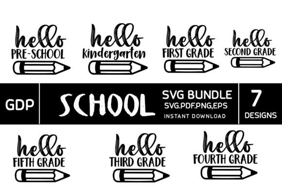 Hello School SVG Bundle: Back to School Graphics
