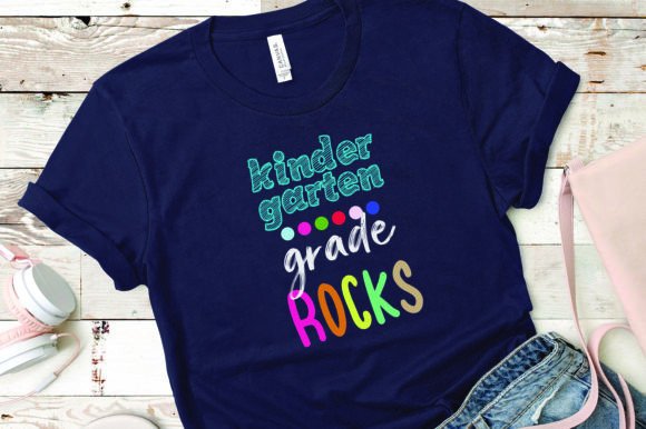 Kindergarten Rock Back to School Svg: Graphics for T-Shirt Designs & Editorial Use
