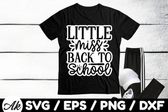 Little Miss Back to School Stickers: Graphics for T-Shirt Designs