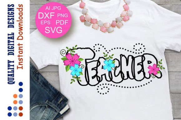 Teacher Gift Flowers Back to School Graphics for Crafts